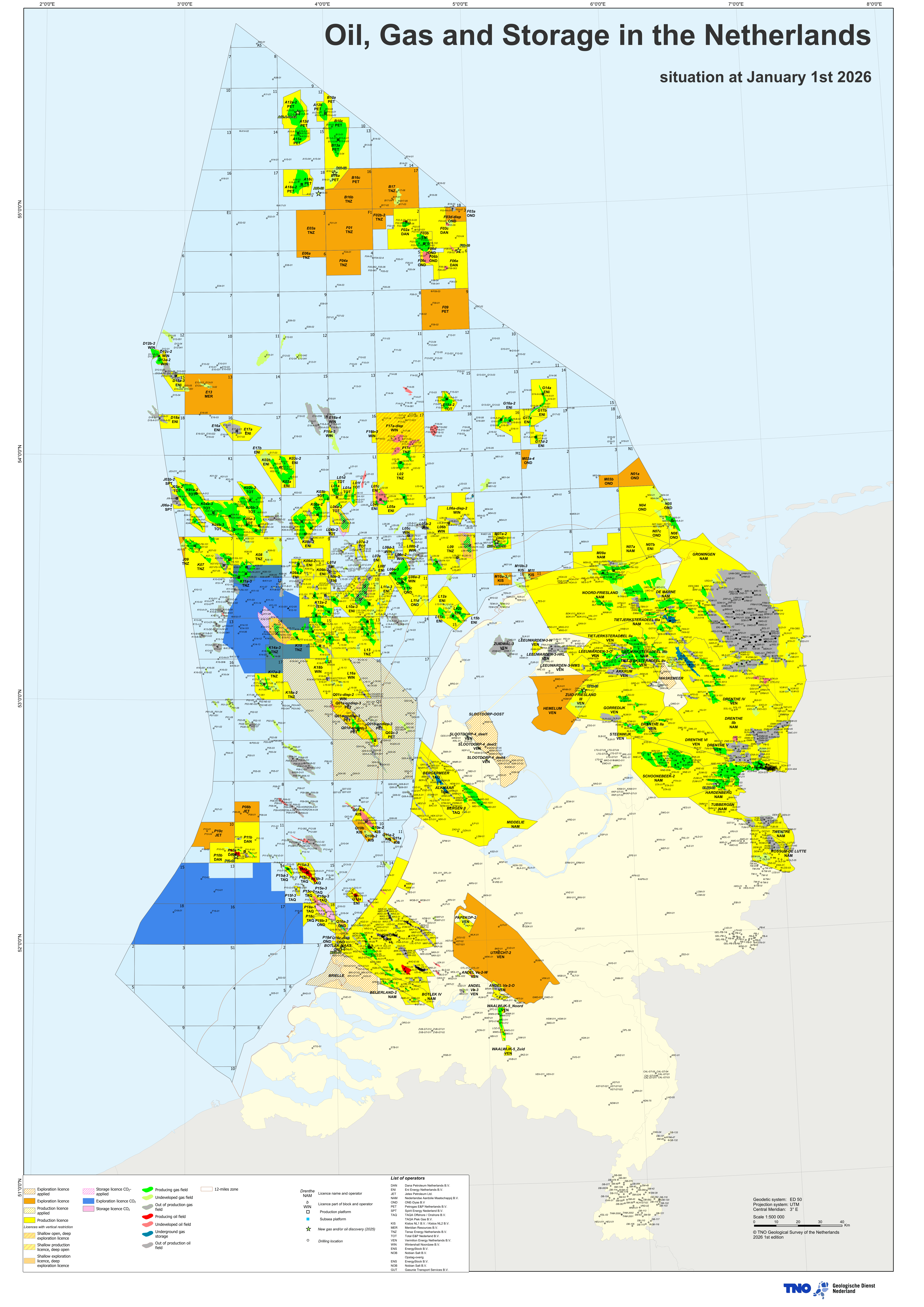 Olie en gaskaart 2026